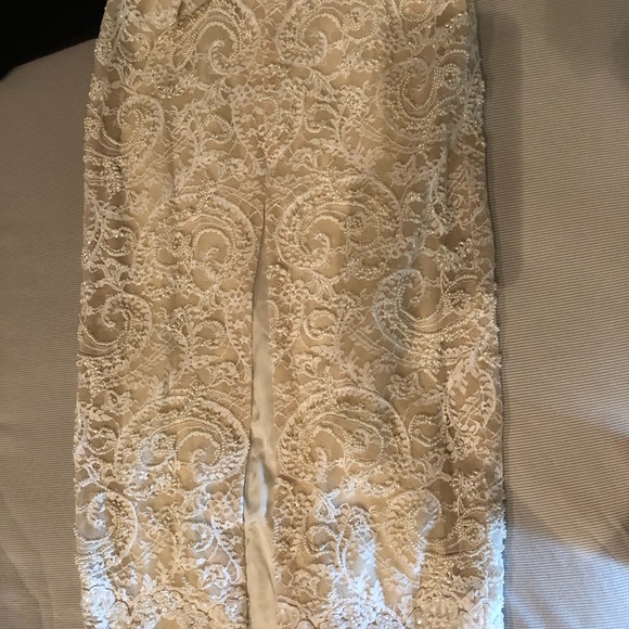 Beautiful beaded long cream dress bought in Paris - Picture 4 of 15